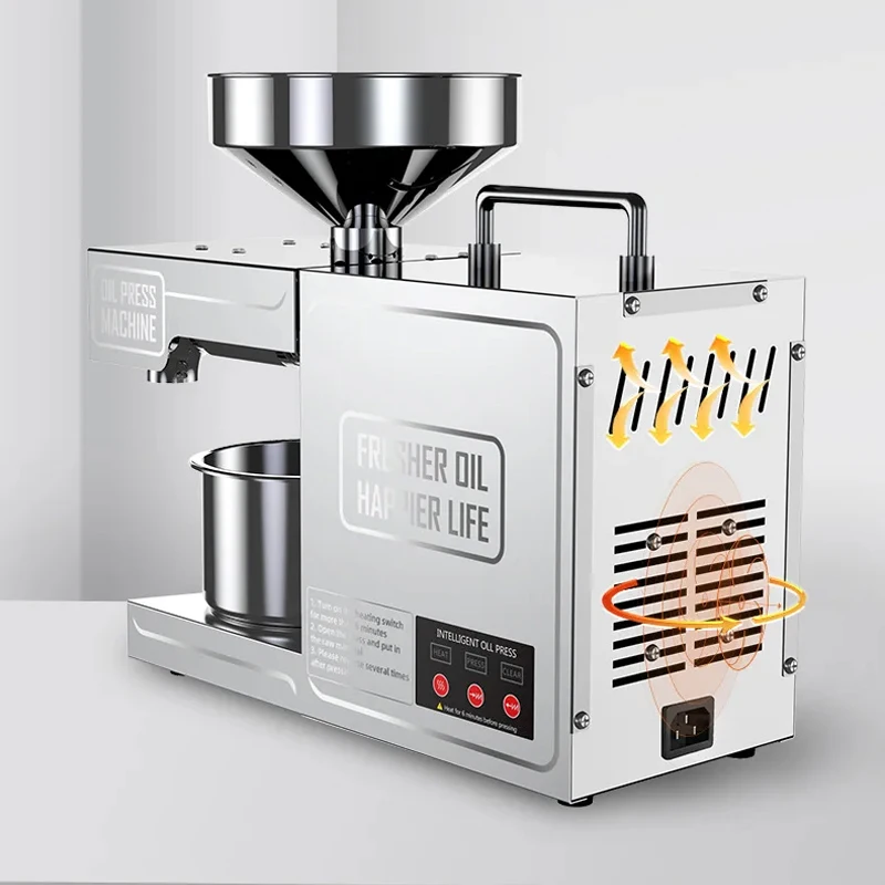 Household Small Oil Press Machine Seed Oil Extractor Rapeseed Peanut Olive Vegetable Oil Press Cold Hot Press Oil Making Machine 4