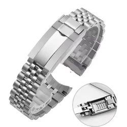 Luxury Jubilee Watchband Replacement Strap for Men - Premium Stainless Steel, Fits 20mm/21mm Watches (Silvery)