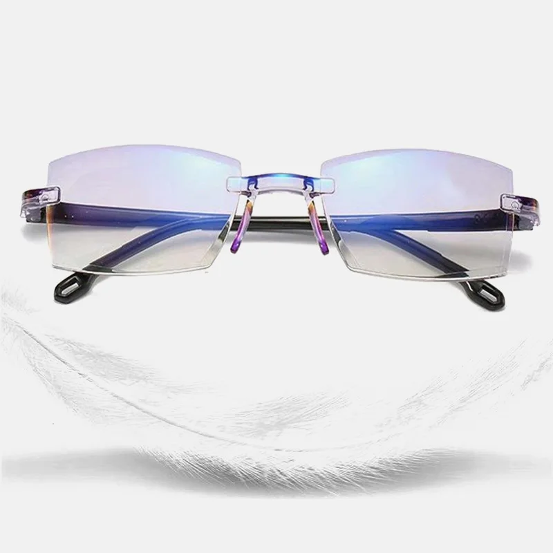 

Elderly Smart Zoom Anti-blue Light Trimming Fashion Anti-radiation Reading Glasses Far And Near Dual-use Frameless Glasses