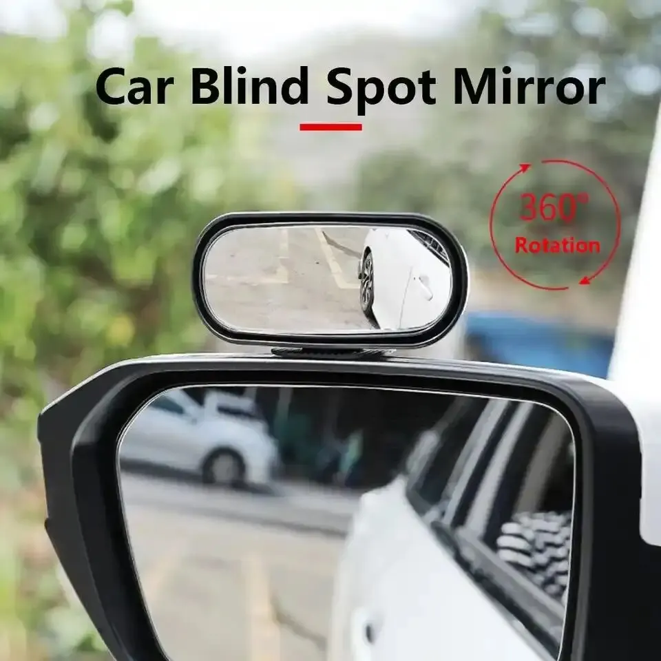 Car Blind Spot Mirror 1PC Car Rearview Auxiliary HD Glass Parking Aid Mirror 360-degree Wide Angle Car Blind Spot Mirror Adjustable Rotation