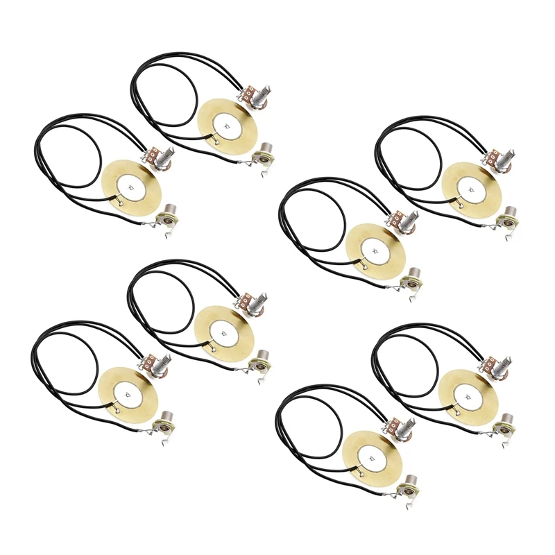 

8Pcs 50MM Guitar Pickup Piezo Transducer Prewired Amplifier With 6.35MM Output Jack For Acoustic Guitar Ukulele