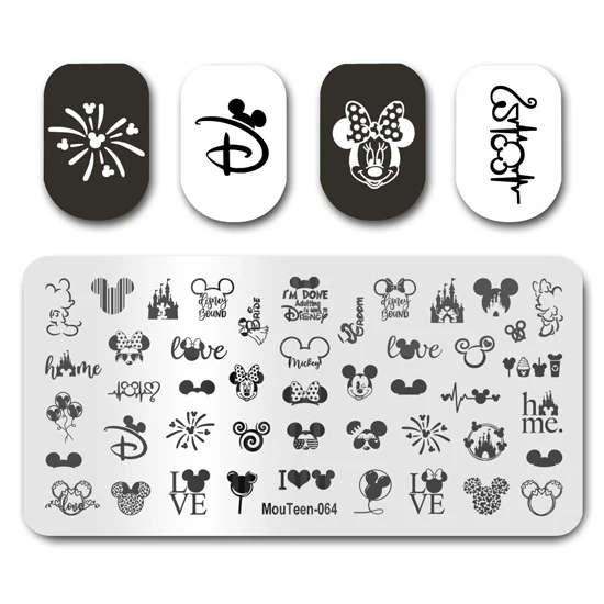 Nail Art Stamp MouTeen071 Cartoon Gesture Finger Nail Plates Stamp King Manicure Set For Nail Art Stamping 4