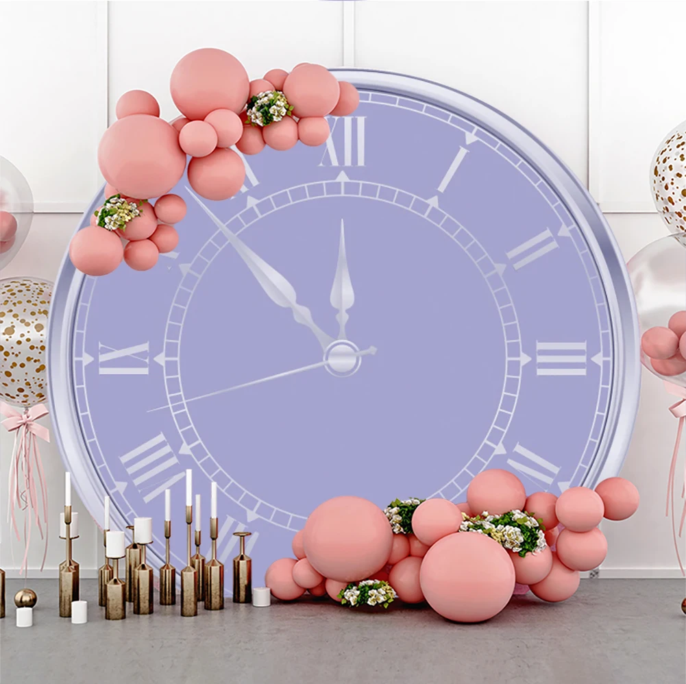 Laeacco-round Circle Photo Backgrounds Capa Contagem Regressiva Decoração de Natal Aniversário Infantil Ano Novo - Image 3