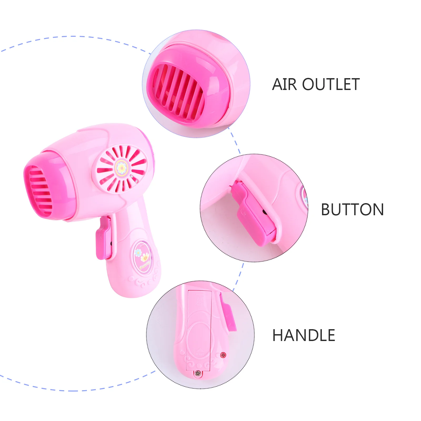 Simulation Toys Mini Baby Dolls Hair Dryer Role Play Electric Model Pretend Dollhouse Decoration Plastic Kid Kids Plaything 3