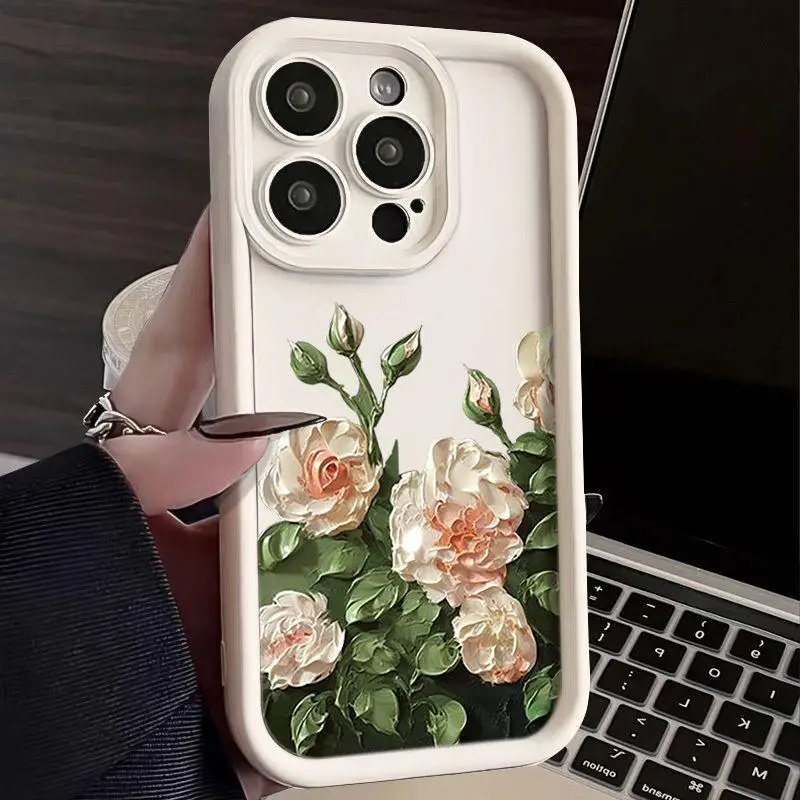 Artistic Floral Rose Oil Painting Phone Case Cover