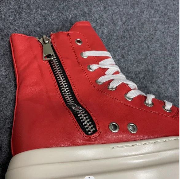 Trendy Canvas Shoes Luxury Trainers Ankle Lace Up Women Sneaker Zip Hip Hop Streetwear Flat Chunky Sneaker Shoes