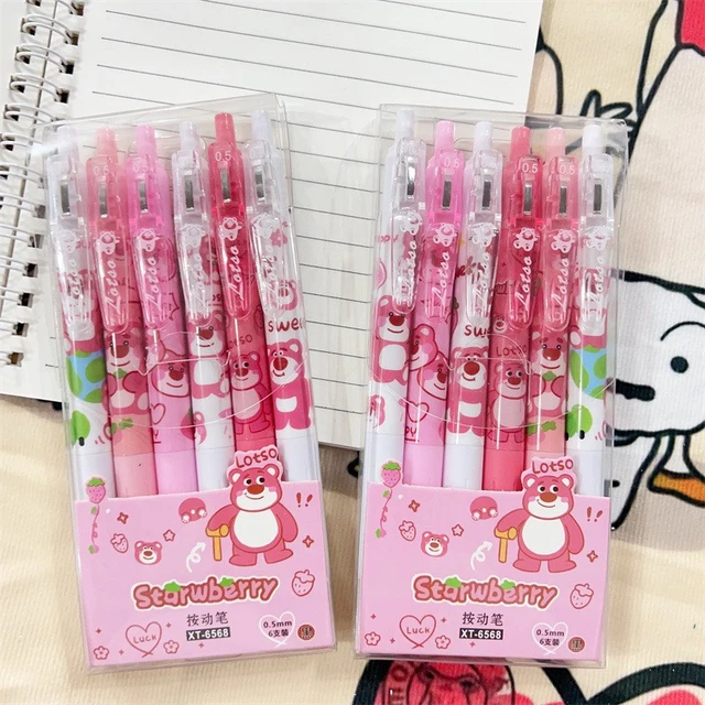 6pcs Cute Pens Black Ink Kawaii Gel Pens Japanese Stationery School  Supplies Aesthetic Stationery Pen Set Back To School - AliExpress