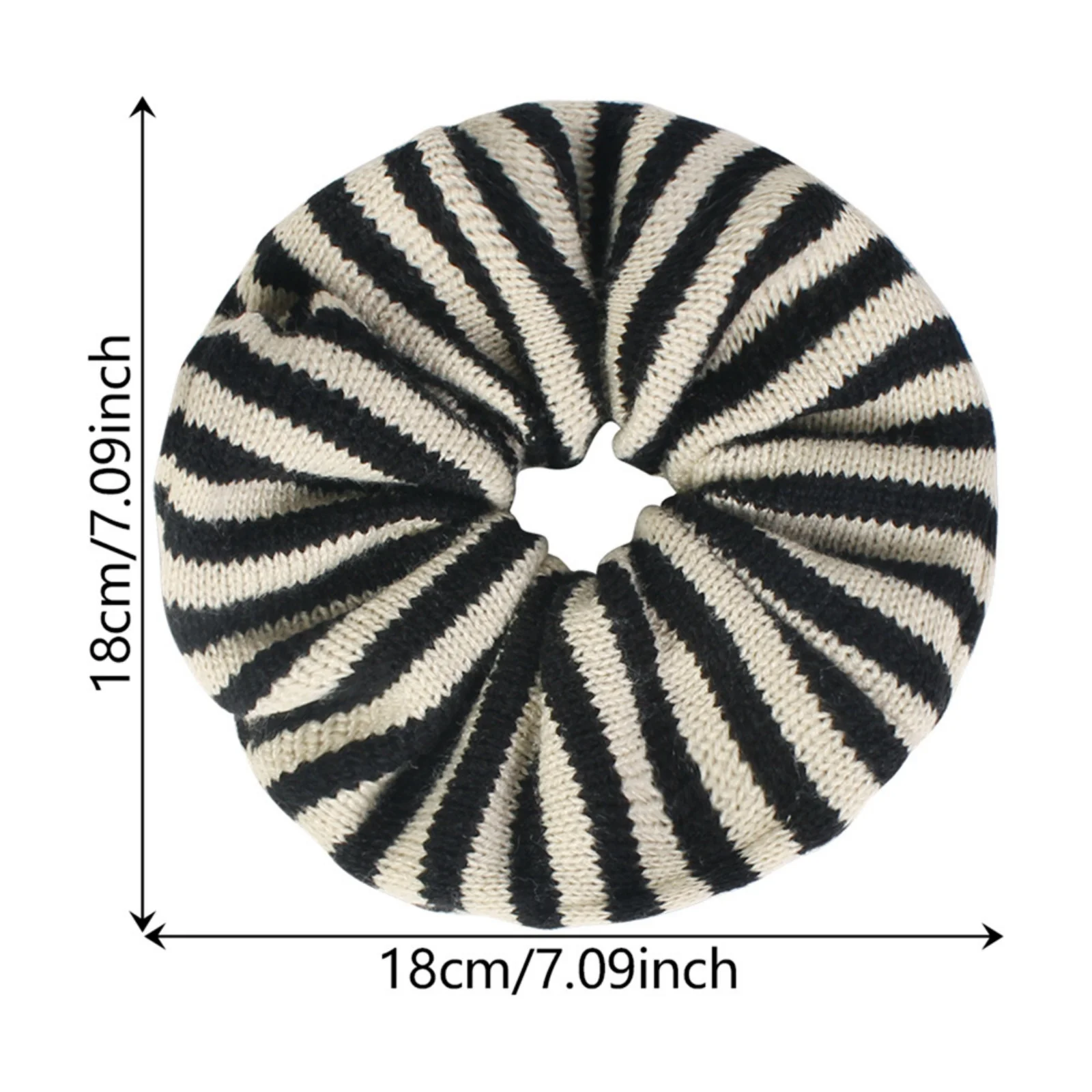 1PC Autumn Winter Fashion Striped Knitted Scrunchie Elastic Warm Knit Hair Tie, Essential Fall Winter Hairstyle Decor for Daily