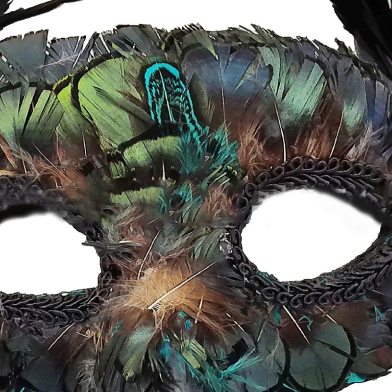 Peacocks Feather Masquerades Mask Venetians Mask Halloween Bird Beak Party Half Face