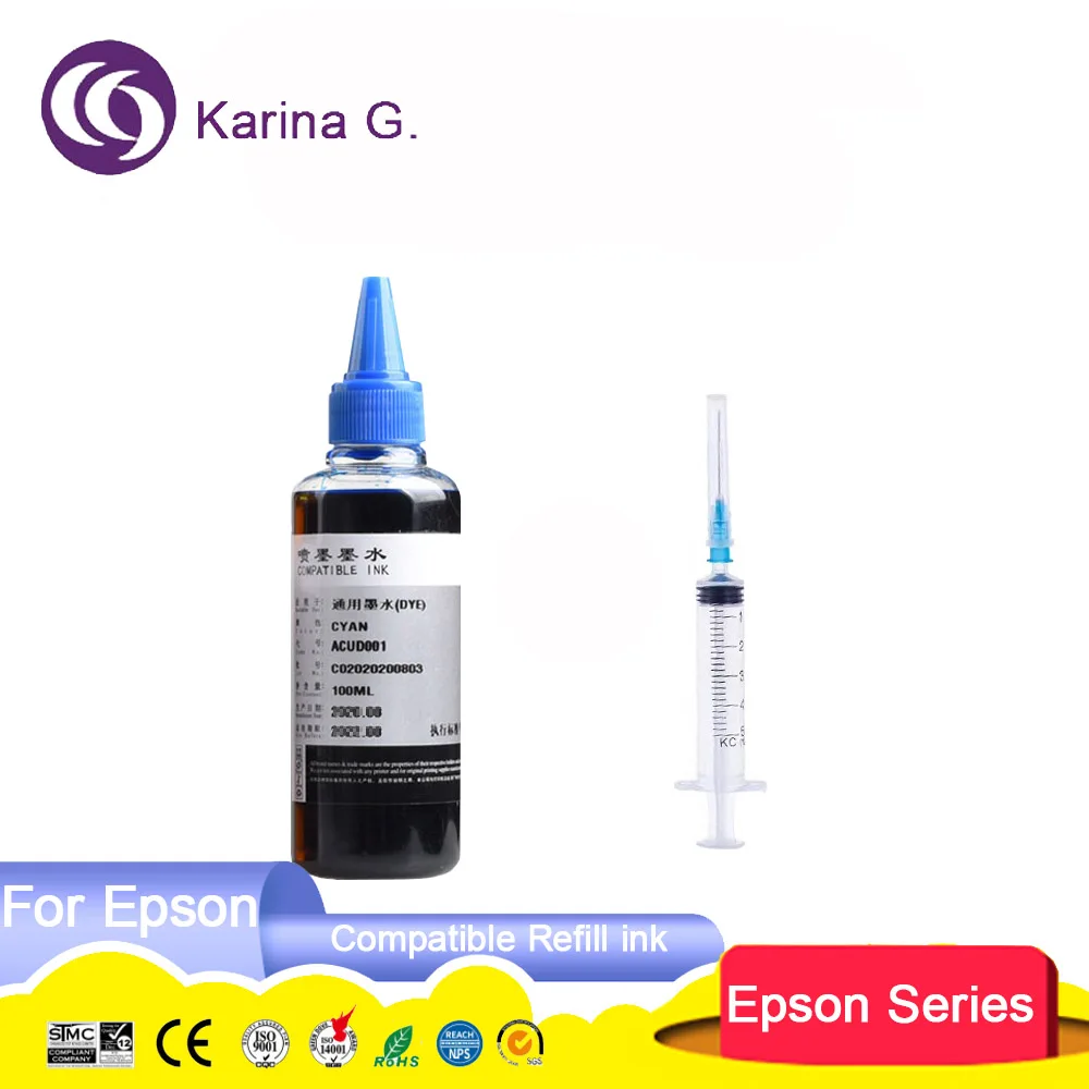 100ml Universal Refill Dye Ink Kit Compatible for HP Canon Lexmark  Dell Brother