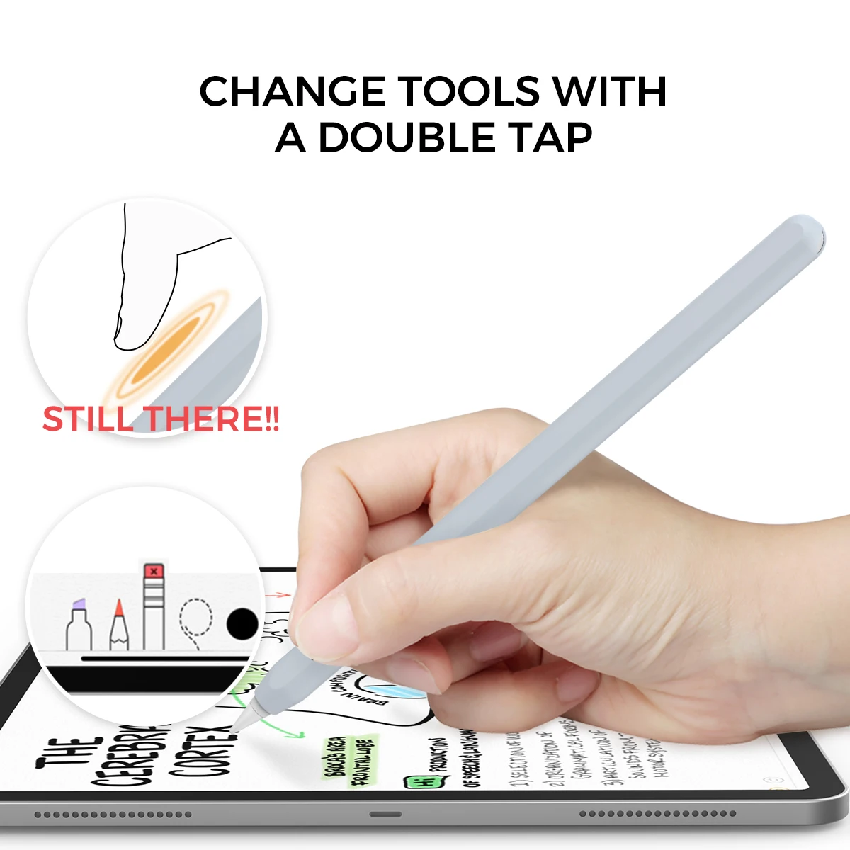 Capa de Silicone Macia para Apple Pencil Caneta Portátil Touch Stylus Capa Protetora Tablet de Segunda Geração - Imagem 2