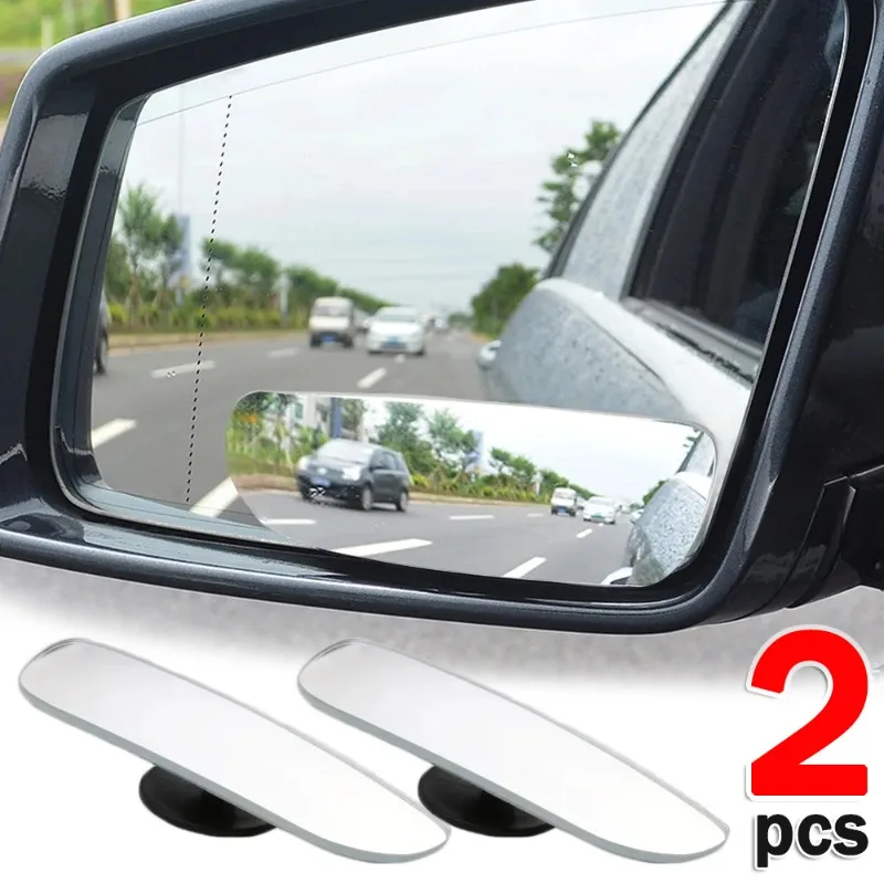 2pcs Car Blind Spot Mirrors HD Frameless Wide Angle Adjustable Mirror Car Parking Reversing Auxiliary Rear View Mirrors