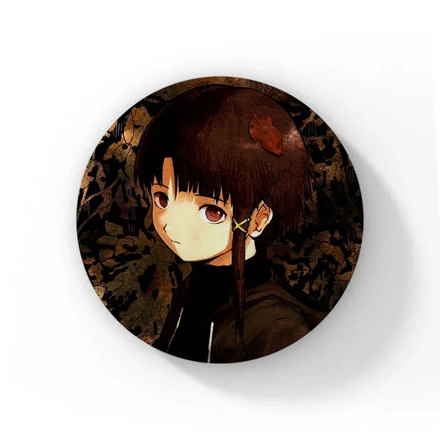 new Serial Experiments Lain Button Pin Jewelry for Women Cartoon