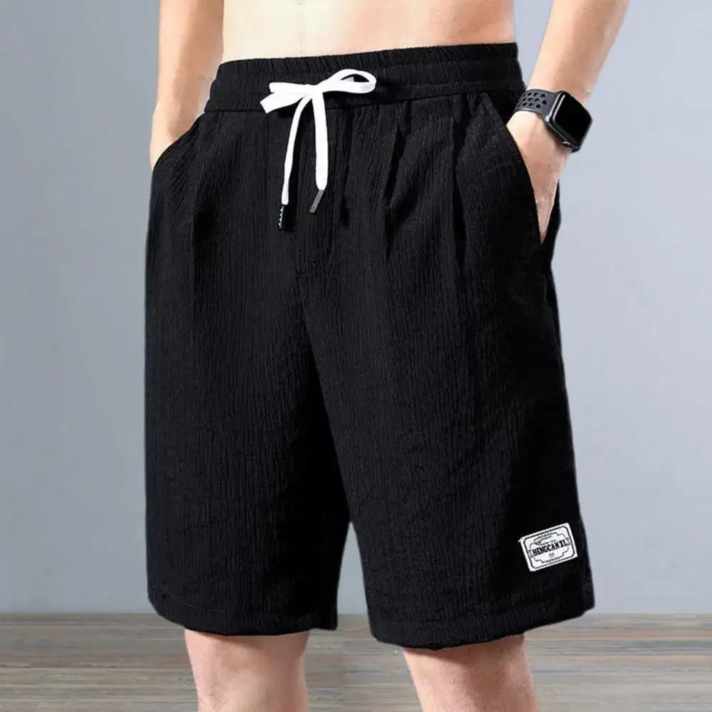 

Chic Men Summer Shorts Wide Leg Exercise Soft Jogging Men Short Pants