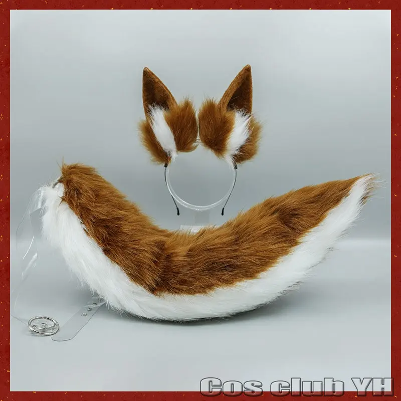 Gioco Genshin Impact Gorou Cosplay Ear Tail Render Parrucche Copricapo Miss Sheena Chyna Hair Ears Tails Halloween Gorou Accessory Prop