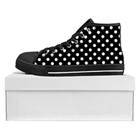 Polka Dot Pattern Design High Top High Quality Sneakers Mens Womens Teenager Canvas Sneaker Custom Made Shoe Casual Couple Shoes 1
