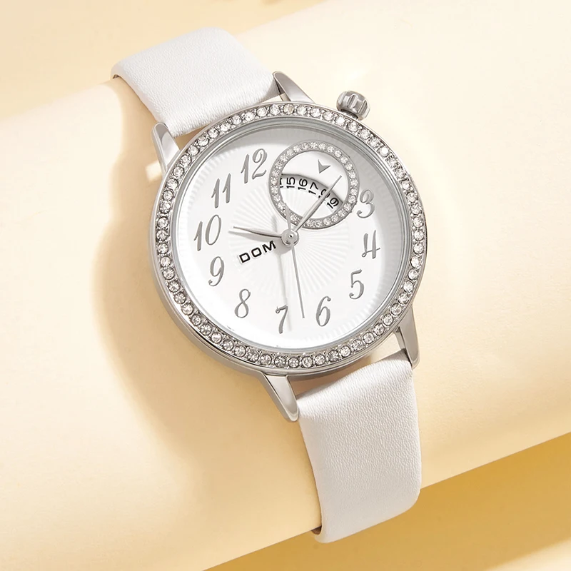 DOM Ladies Small Dial Watch Simple Fashion Women's Watch Thin belt quartz women's waterproof watch clock