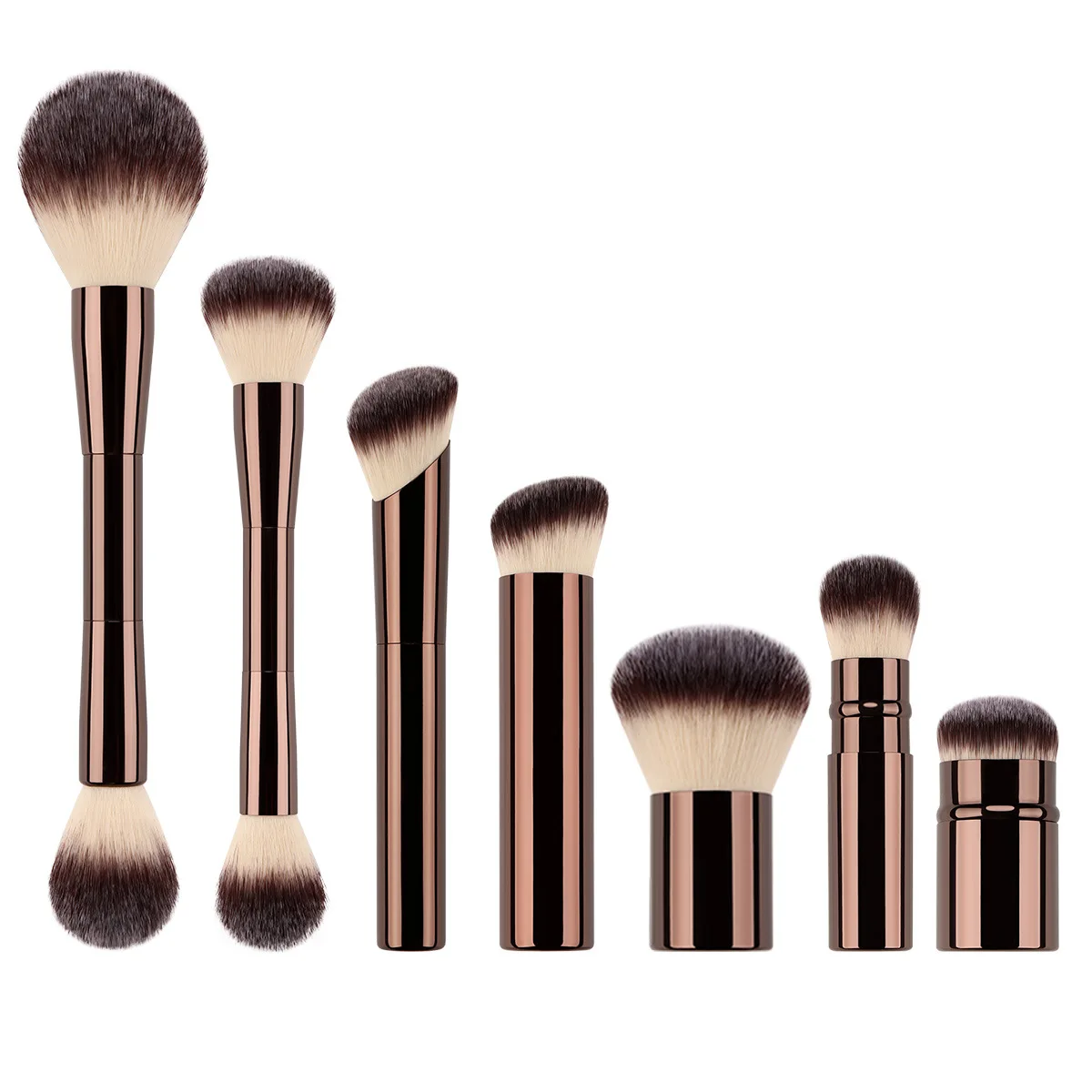 Luxury Vegan Makeup Brush Set - Professional Blusher, Powder, Eyeshadow, Eyebrow, and Foundation Tools