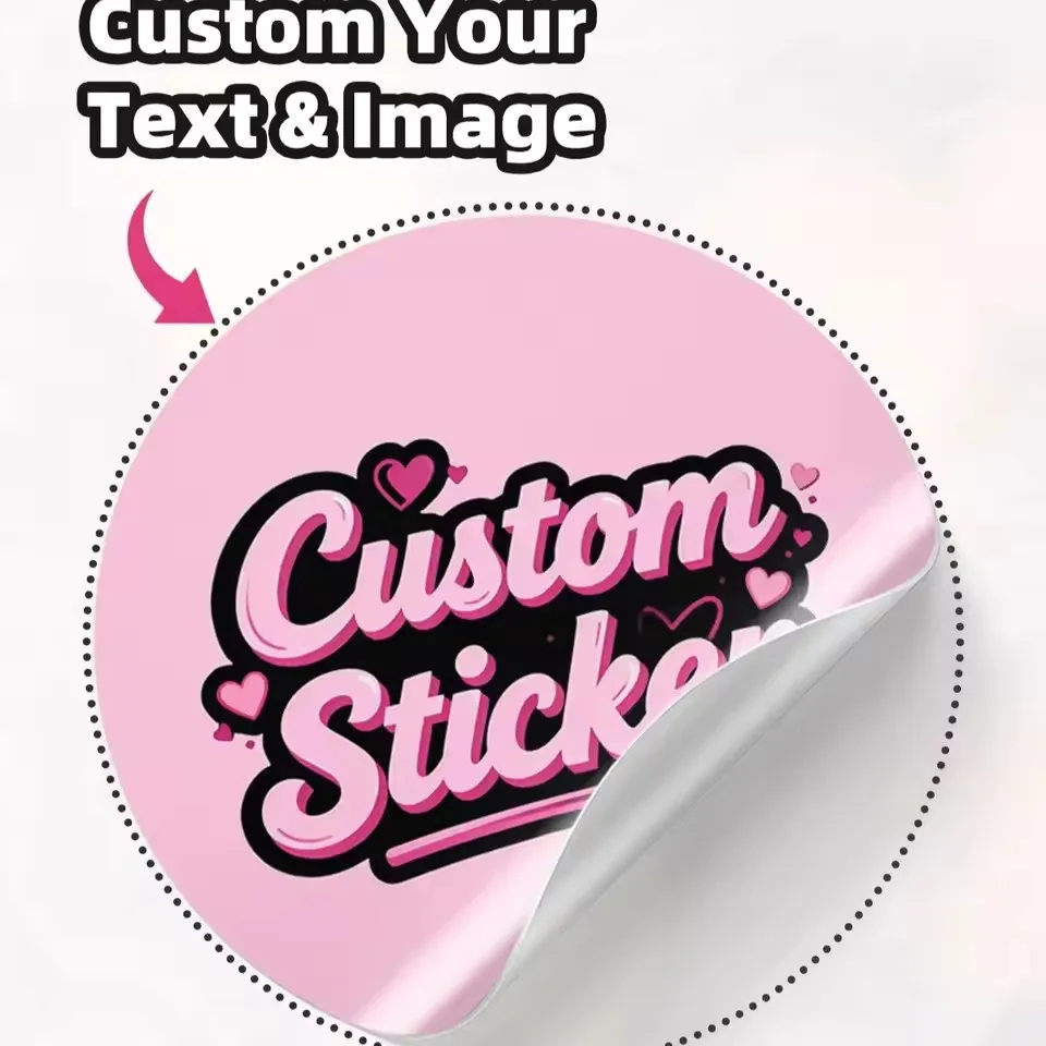 Personalizable Waterproof Round Stickers with Logo for Any Occasion, Self-Adhesive Labels