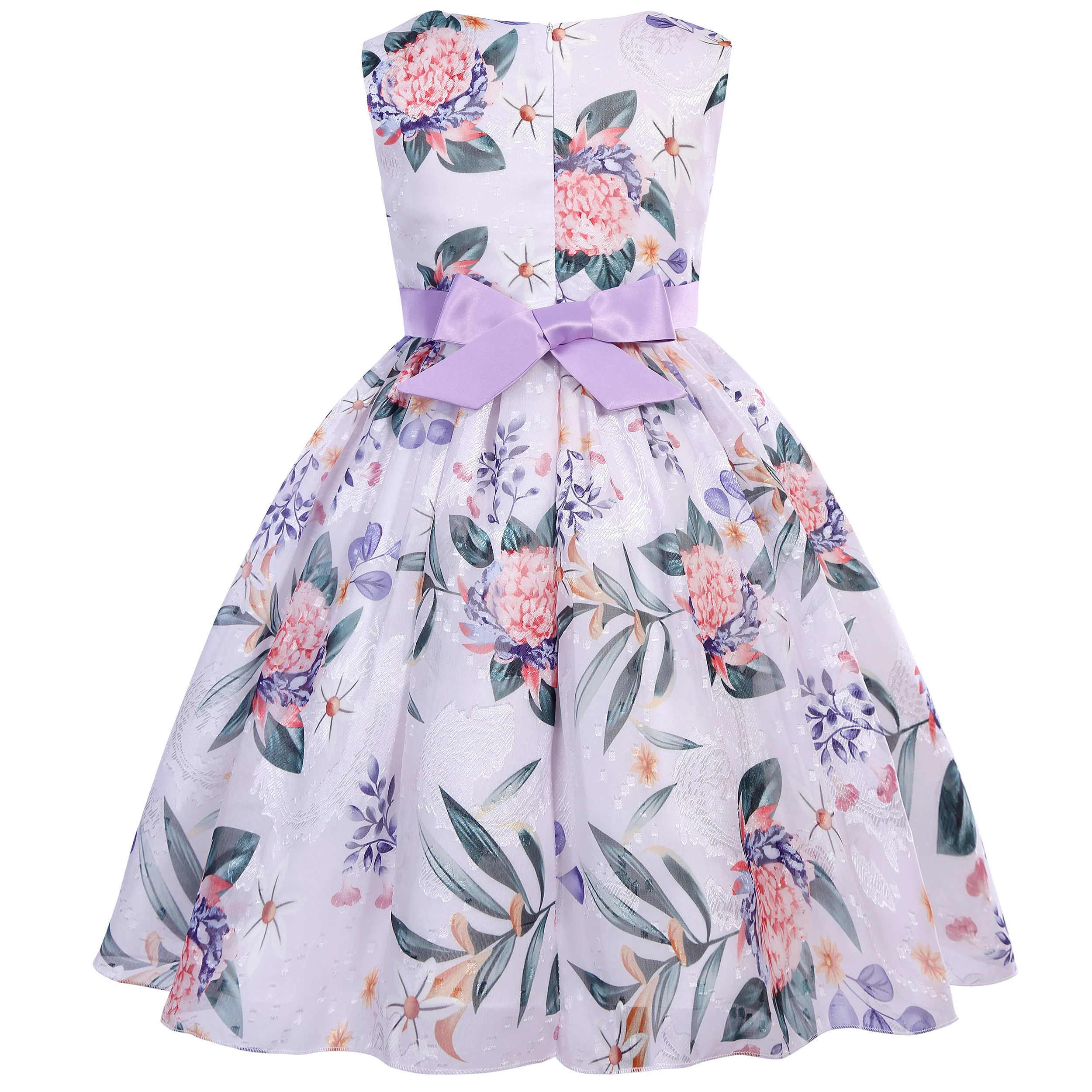 Bridesmaid Dress for Girls with Bow Decoration Special Occasion Children's Flower Girl Costume Suitable for Wedding Banquet - 6