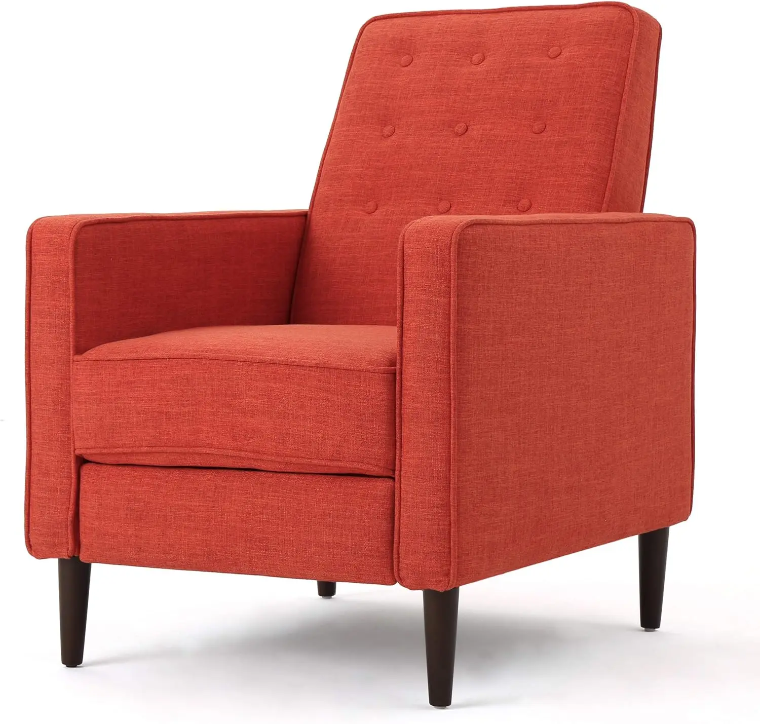 

Christopher Knight Home GDFStudio Macedonia Mid Century Modern Tufted Back Fabric Recliner (Muted Orange)