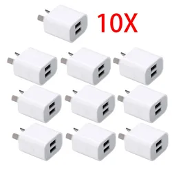 Dual USB Wall Charger with AU Plug - Portable and Universal - 10pcs AU Plug