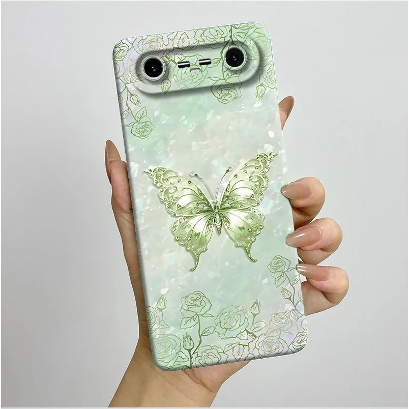 Aesthetic Pretty Butterfly Flower Liquid Soft Silicone Shockproof Back Cover