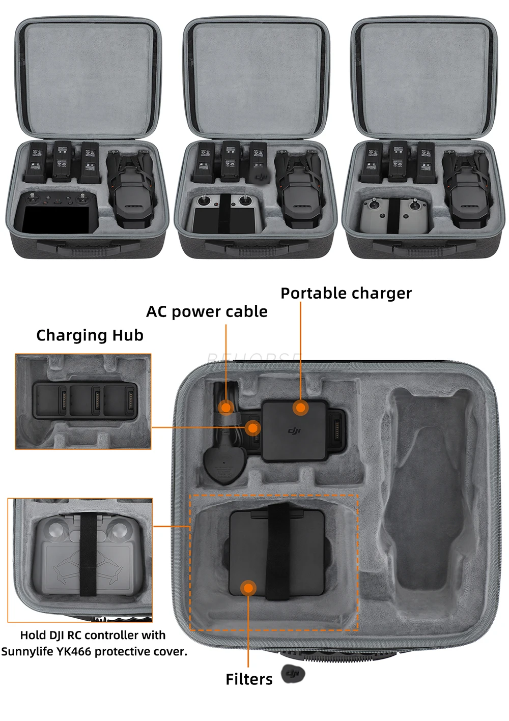 Storage Bag Mavic 3 Portable Carrying Box Case Handbag DJI Mavic 3 Classic/Mavic Pro Remote Control Suit Accessories