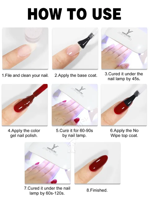 YOKEFELLOW Smalto per unghie gel viola 10ml 3Set Semi-permanente Soak Off Smalto gel per la cura della luce UV per nail art Manicure fai da te a casa 6