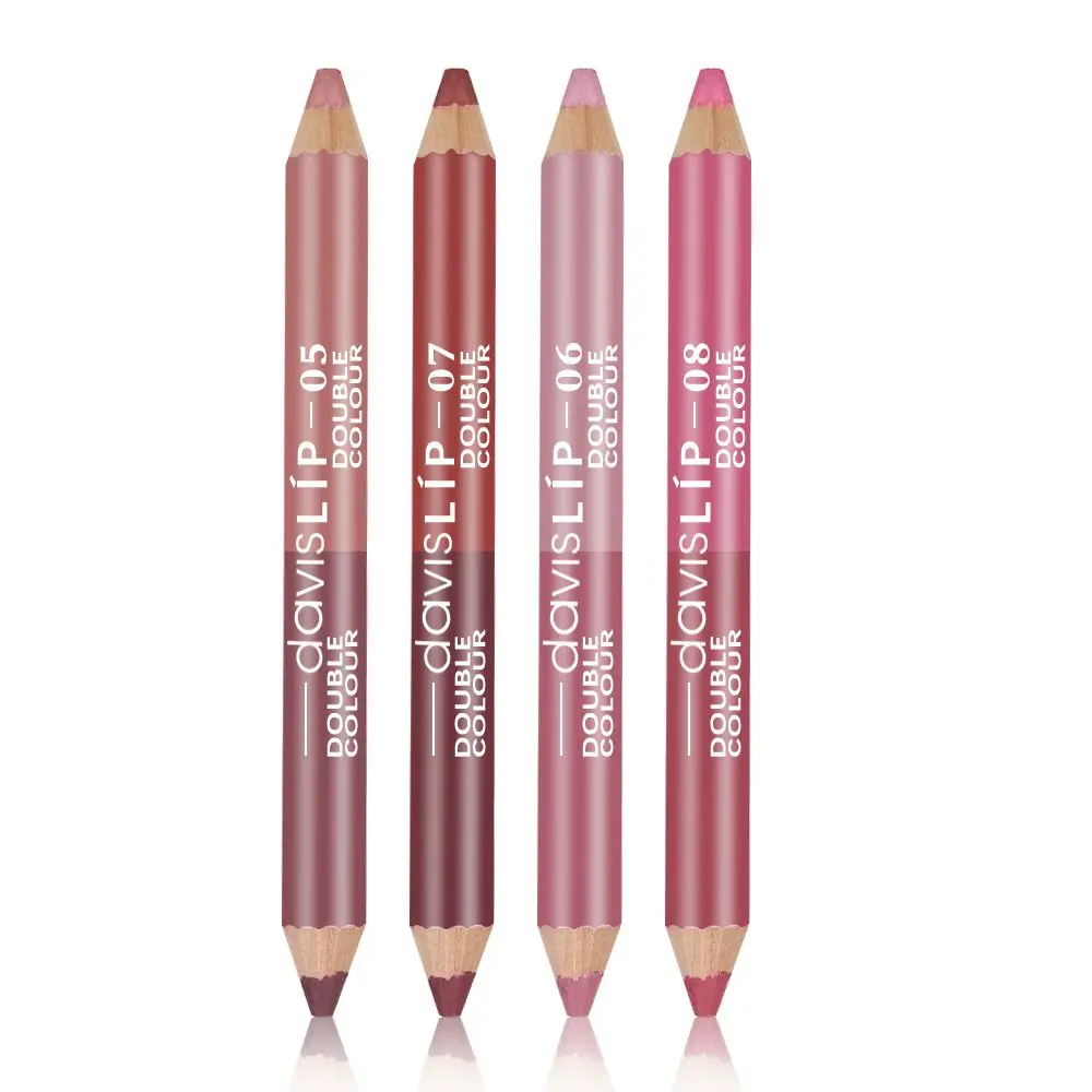 Double Color Lip Liner Waterproof Matte Glitter Lip Liner Long Lasting Lip Stain Keep Lips Soft&Moisturized Cosmetic Tool