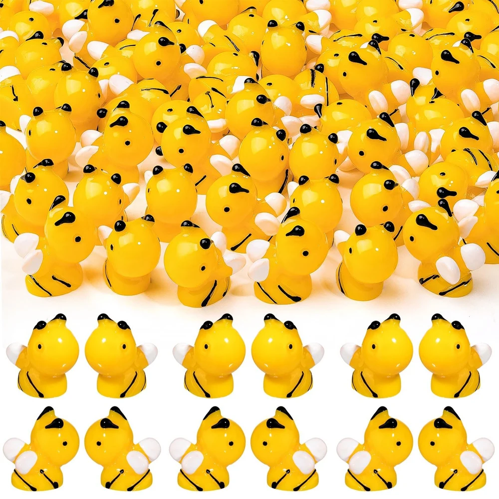 

5/10Pcs Adorable Mini Resin Bees Miniatures, Fairy Garden Ornament Accessories, Moss Micro Landscape DIY Craft Decoration