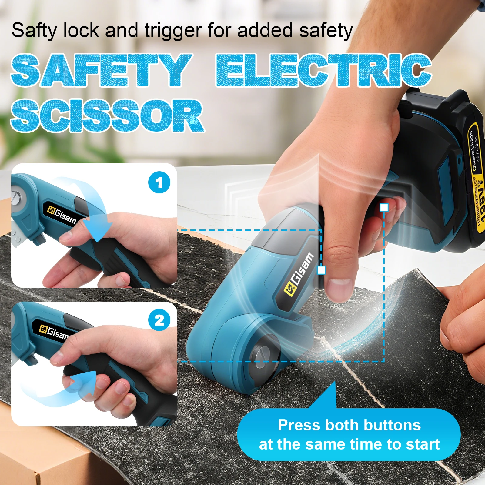 Cordless Carpet Scissors Multi Functional Pruner Round Knife Cutting Cloth Sciss