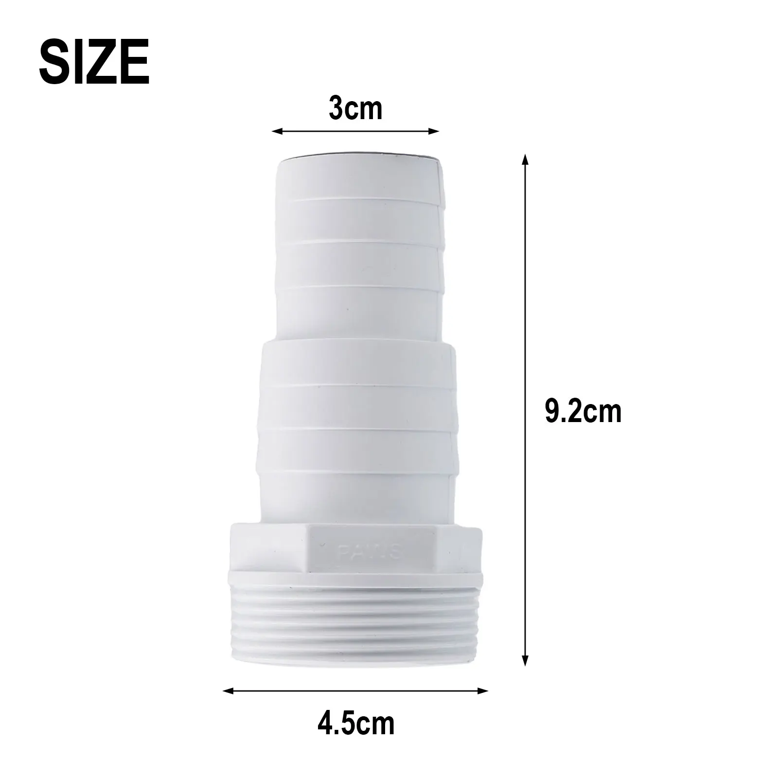 ABS Thread Spare Hose Nozzle pressure washer nozzle 1.5 Inch Swimming Pool Hoses Diameter 32-38mm SPX1091Z7/SPX1091Z4 9.5*4.5*3 Cm White