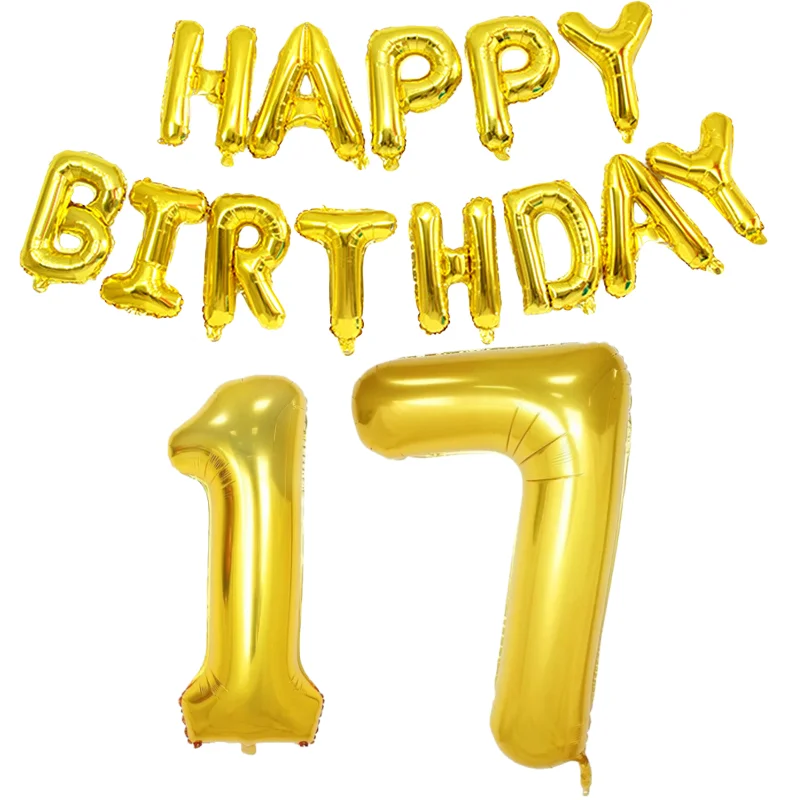 Gold Happy Birthday Zahlen-Folienballons für Erwachsene, Party-Dekoration, Mann und Frau, 14, 15, 16, 17, 18, 21, 30, 40, 50, 60, 70 Jahre alt, Weihnachten – Detail 9