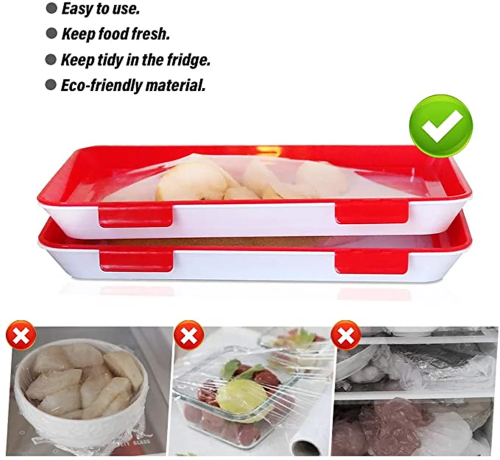 Food Preservation Tray Vacuum Seal Reusable Stackable Plastic BPA