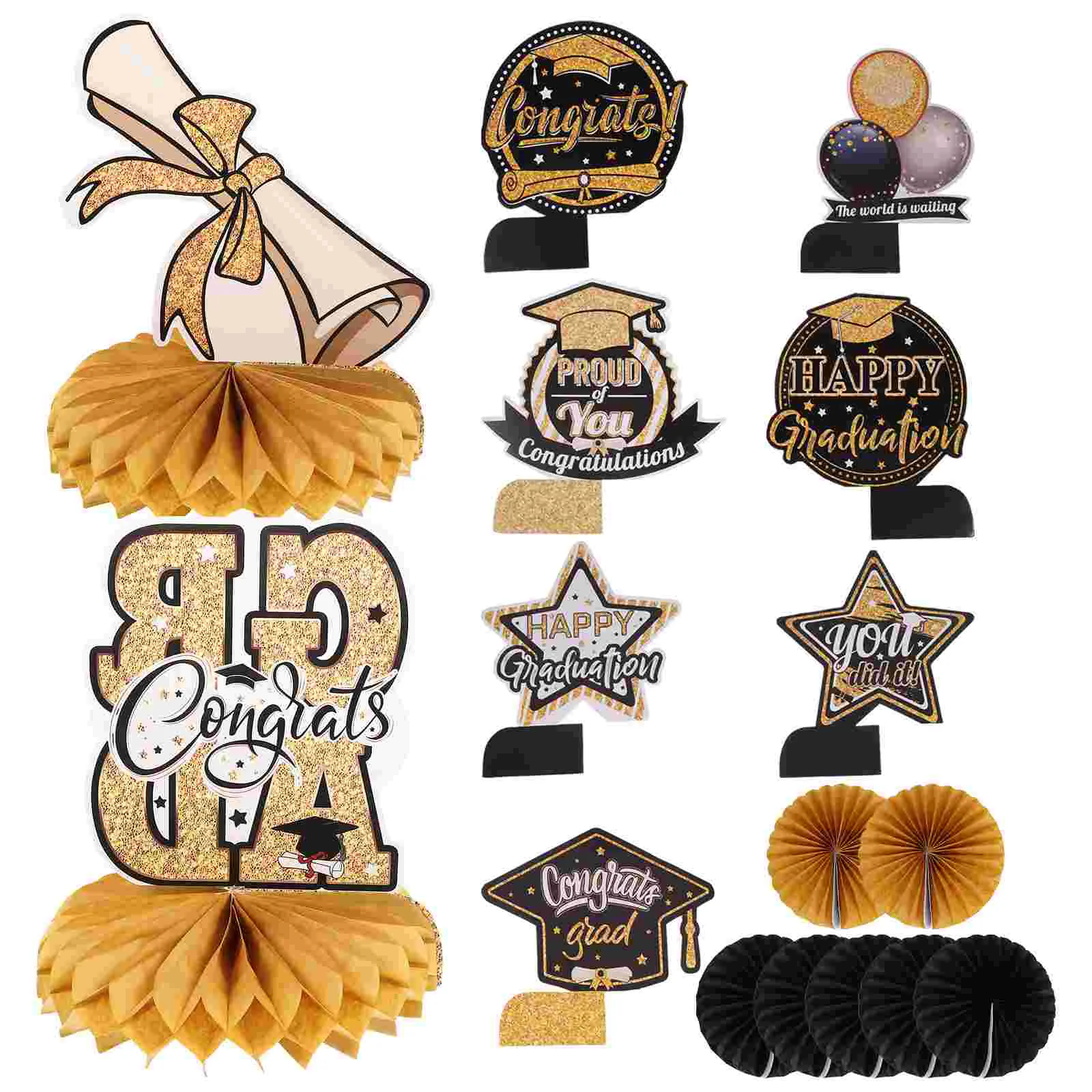 

Graduation Honeycomb Ornament Party Ornaments Decoration Desktop Adornment Accessory Paper Craft