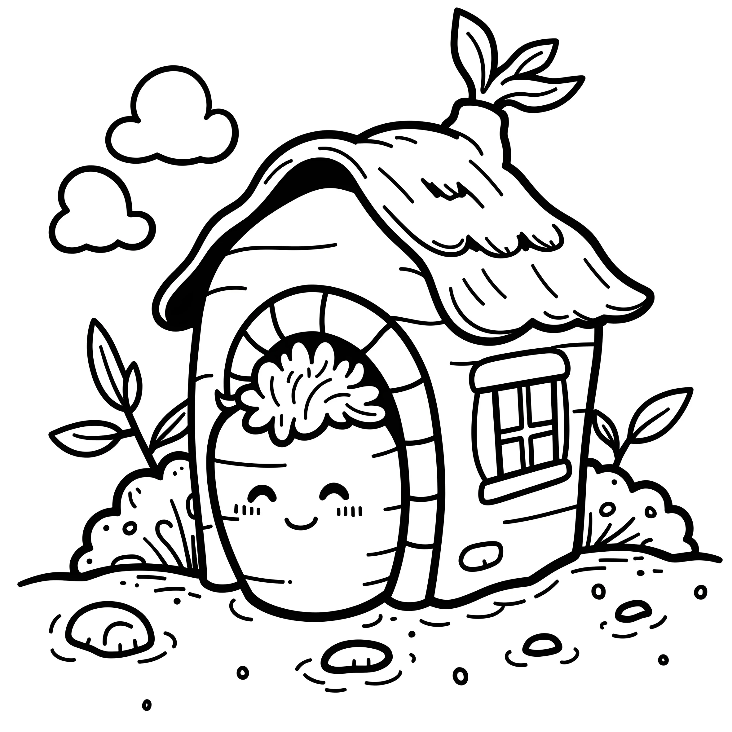 FUN MINITALE HOUSES Bold-easy Patterns Coloring Book for Adults Cute Drawing Book Perfect Gift for Party and Birthday 4