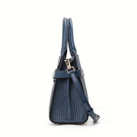 Sac à main en cuir véritable de vache pour femmeConversible pour bandoulière et épaule, avec foulard en soie, sac fourre-tout à motif crocodile 4