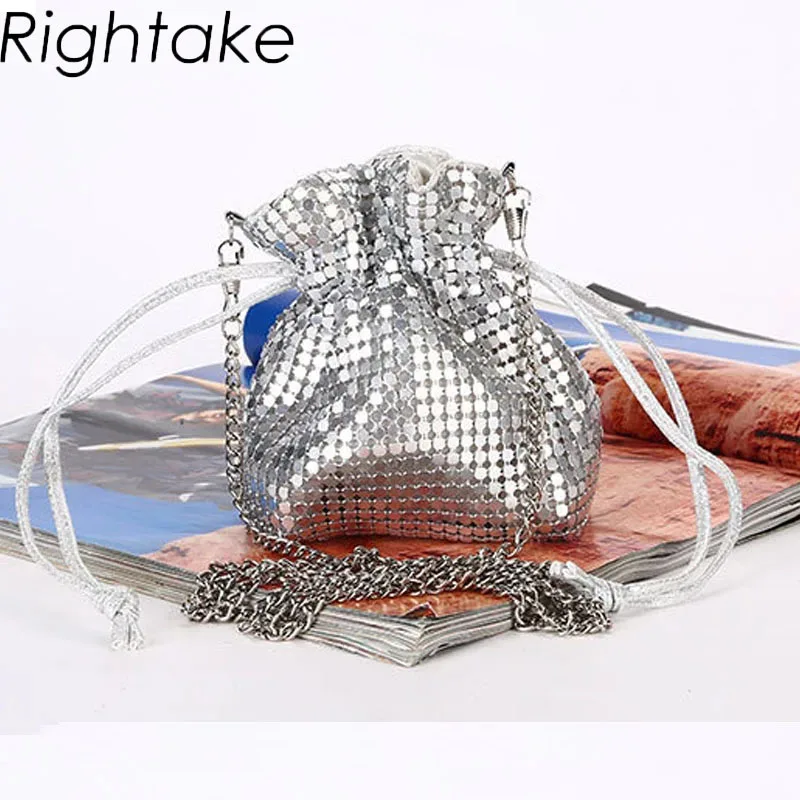 Rightake Fashion Handmade Sequin Women Bag Wedding Party Cocktail Handbags Purses Bridal Lady Small Day Clutches Handbags