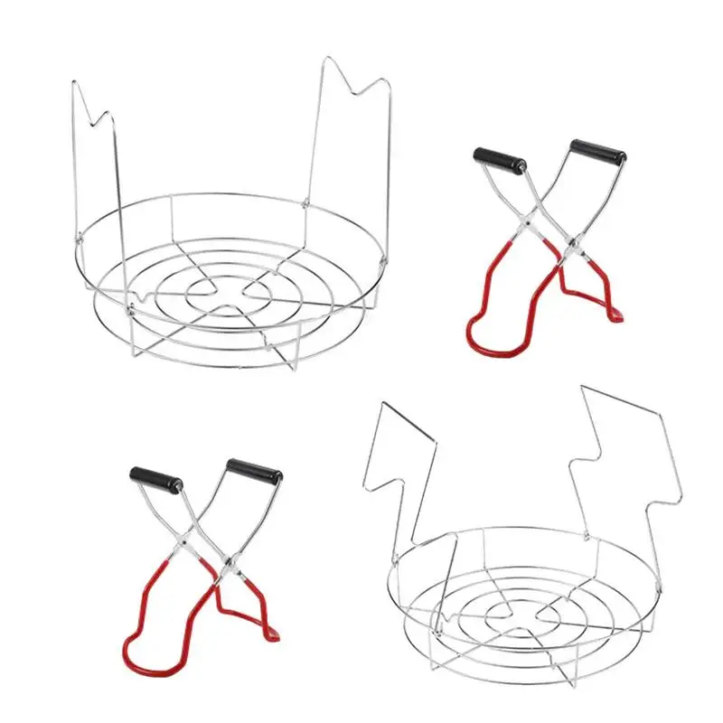

Canning Rack Steaming Canning Lifter Pot Supplies Rack Anti Slip Stainless Steel Cooling Racks Steamer Rack For Canned Food