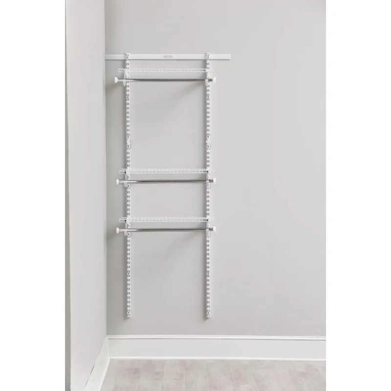 

Rubbermaid 2-4 фута стальной расширяемый Шкаф Комплект органайзер хранение раствор, белый