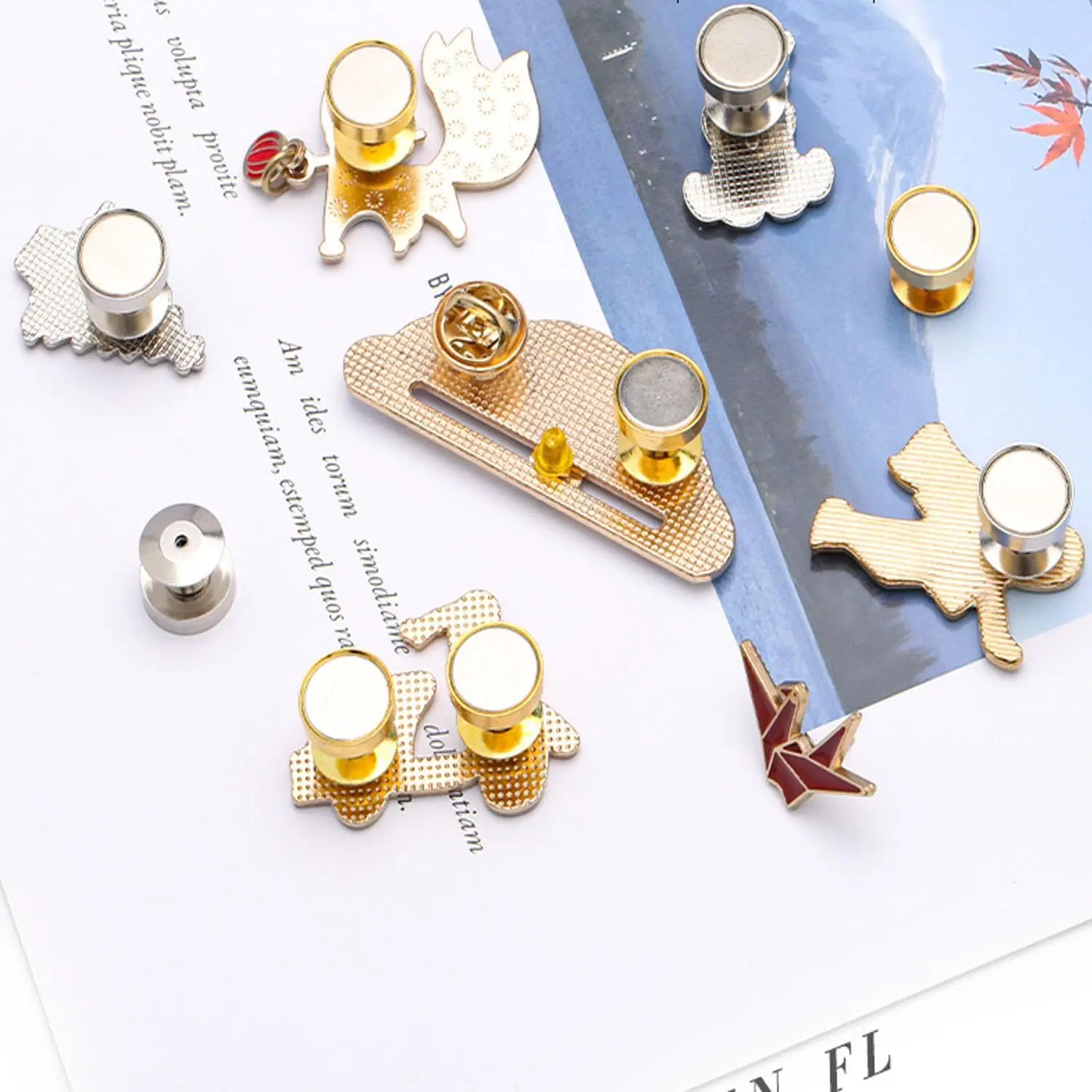 10 Stück Magnetische Broschen-Verschlüsse Metall-Sicherungsverschlüsse für Broschen DIY Schmuckherstellung – Detail 6