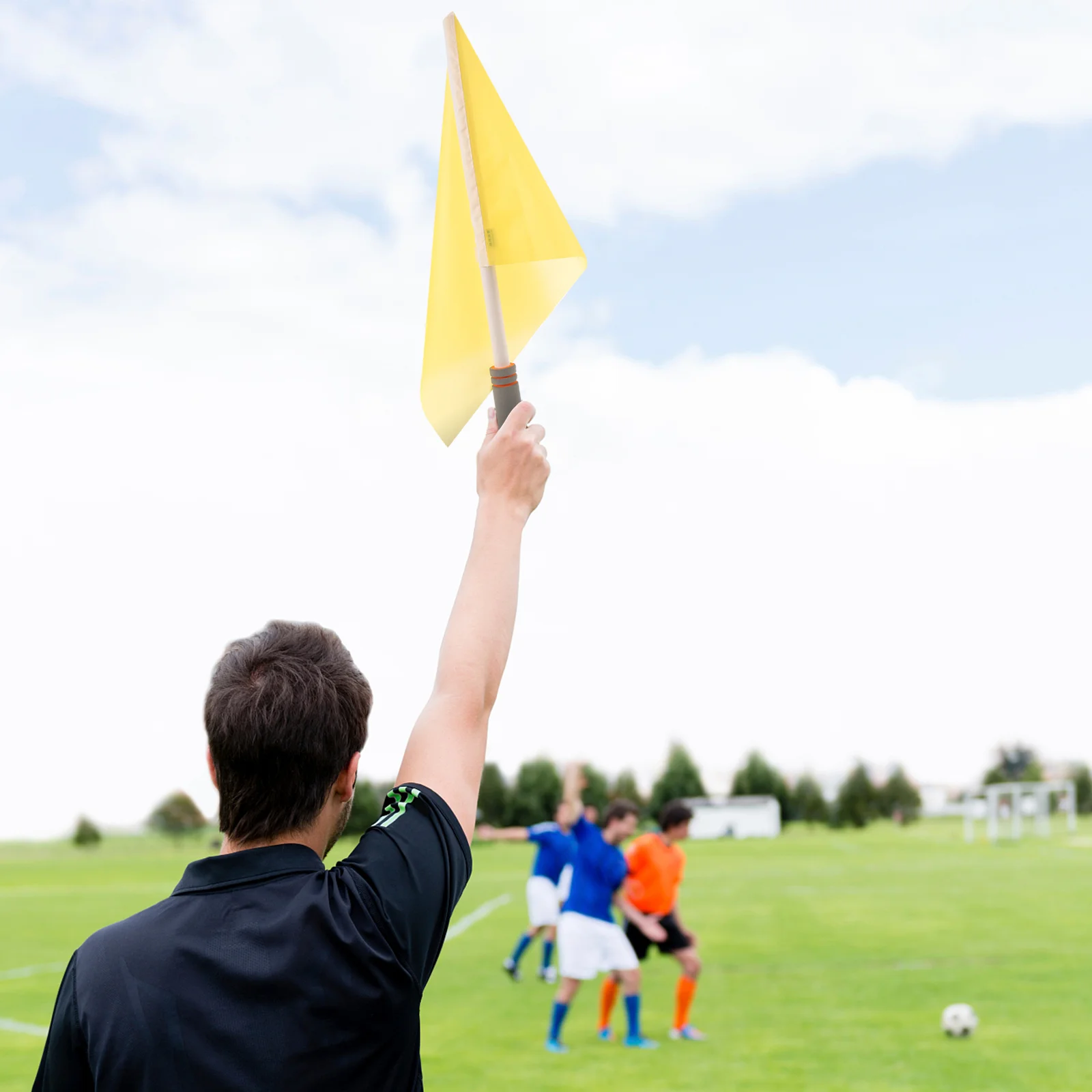 

2 Pcs Detachable Referee Flag Small Hand Flags Football Match Signal Warning Cloth Handheld