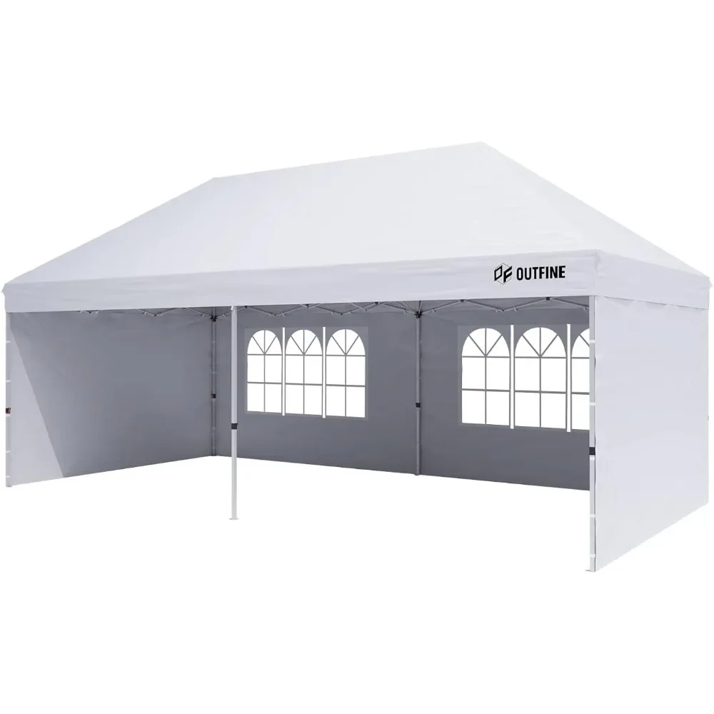 

Canopy Tent, 10'X20' Pop Up Canopy Gazebo Commercial Tent with 4 Removable Sidewalls, Stakes X12, Ropes X 6, Canopy Gazebo