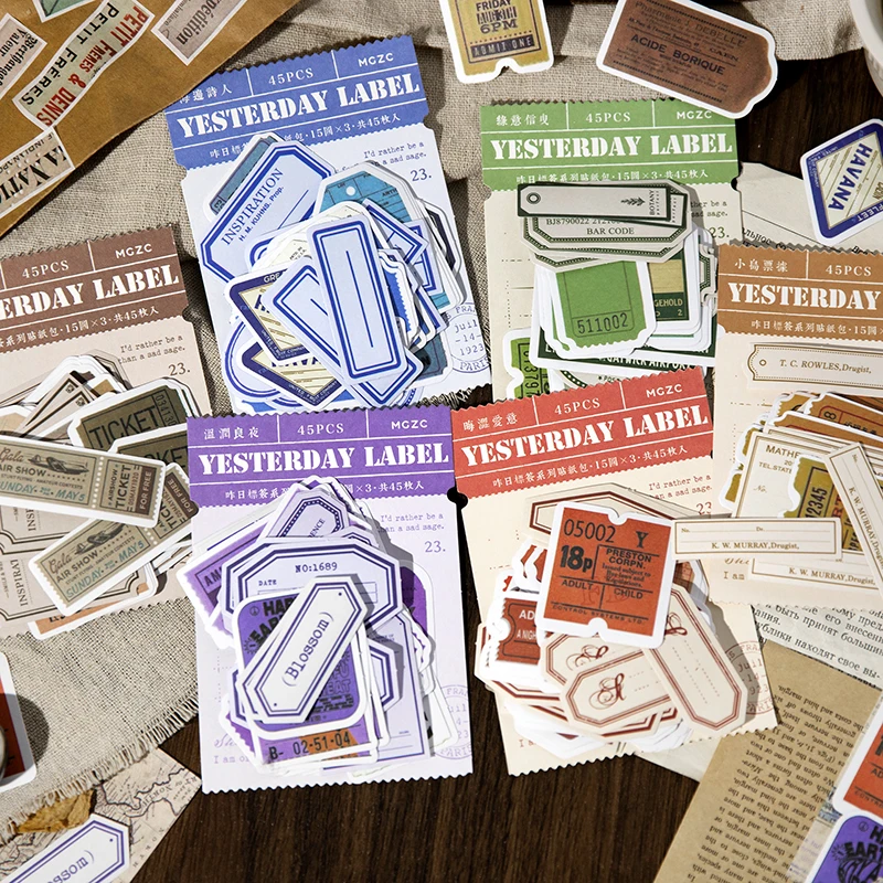 

12SETS/LOT Yesterday label series markers photo album decoration paper masking washi sticker