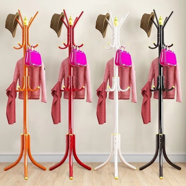 2022Standing Coat Rack Wall Entrance Shoe Rack Metal Stand for Furniture on Wheels Hanger Floor Clothes Wardrobes Clothing Shelf 2