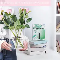 Book Vase For Flowers Transparent Acrylic Vases Decorative Hydroponic Plant Vase Creative For The Wall Glass Dining Room Kitchen 2