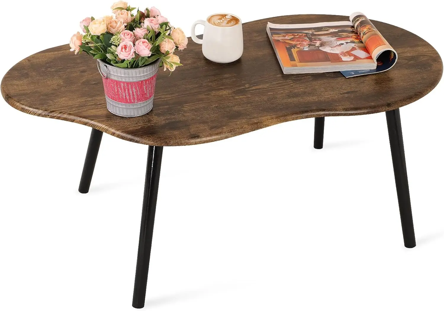 Small Coffee Table Cloud Shape Coffee Table Industrial Coffee Tables Wood Irregular Center Table Floor Table Mid Century 2