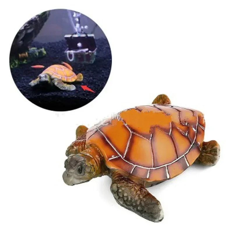 

1Pcs Stylish Aquarium Ornament Polyresin Turtle Tortoise Artificial Fish Tank Yellow Decoration Supply Home Garden Decorations