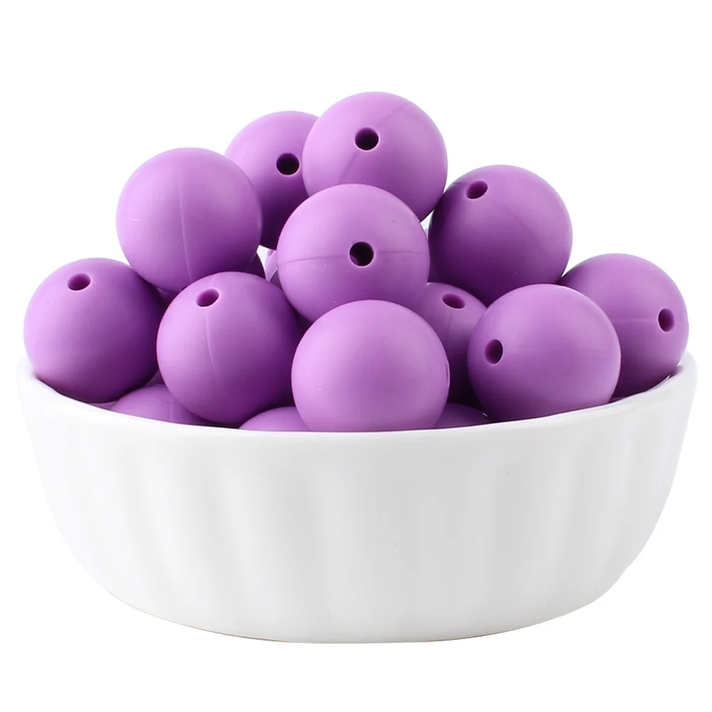 20-Piece Set of Mixed Size Silicone Beads for DIY Jewelry and Craft Projects